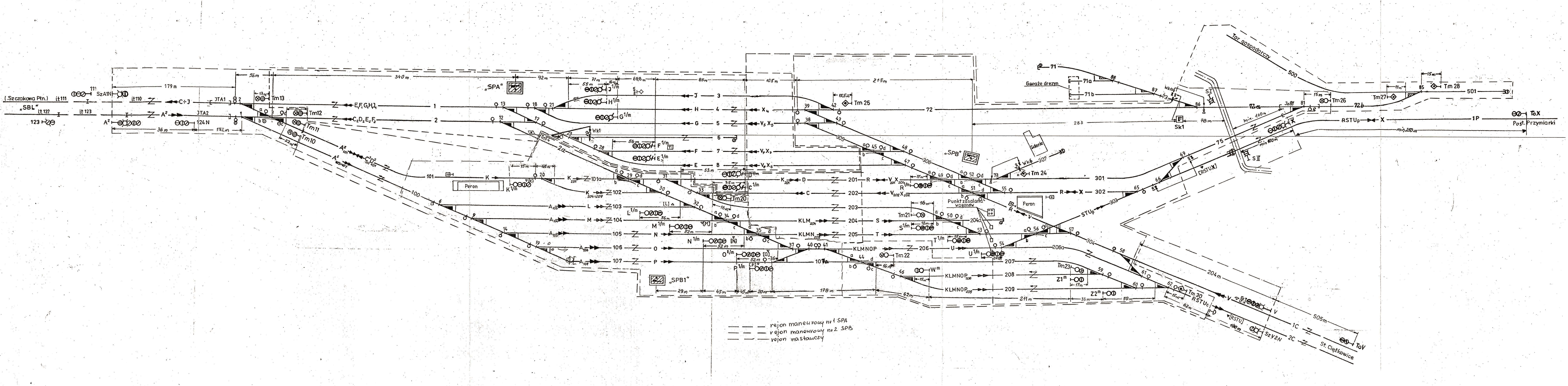Plan schematyczny: SZCZAKOWA POŁUDNIE 1999 r.
